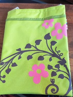 Bright Lime Floral Canvas Tote or Pouch